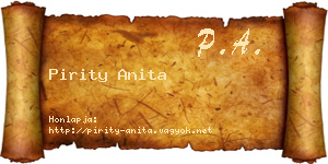 Pirity Anita névjegykártya
